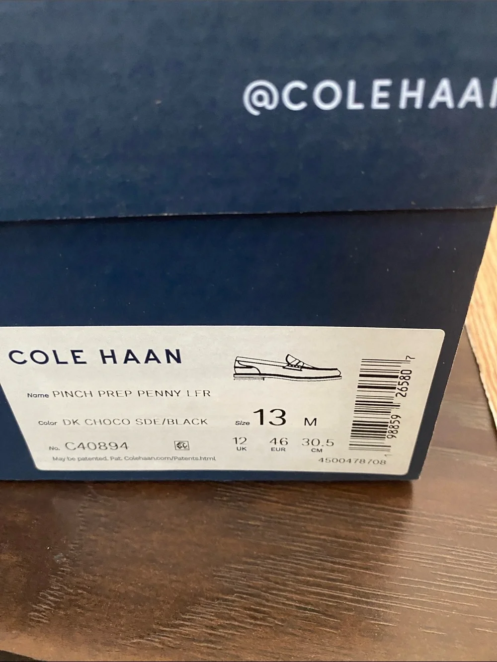 New with box Cole Haan Pinch Prep Penny leather upper loafers men’s size 13M